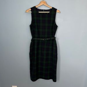 J. Crew Tartan belted dress, size 6